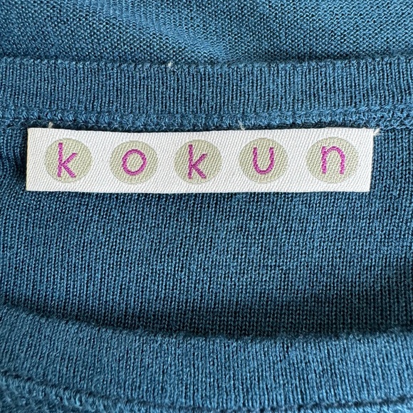 KOKUN blue long sleeve scoop neck cashmere& bamboo sweater, size S, NWOT - Picture 6 of 9